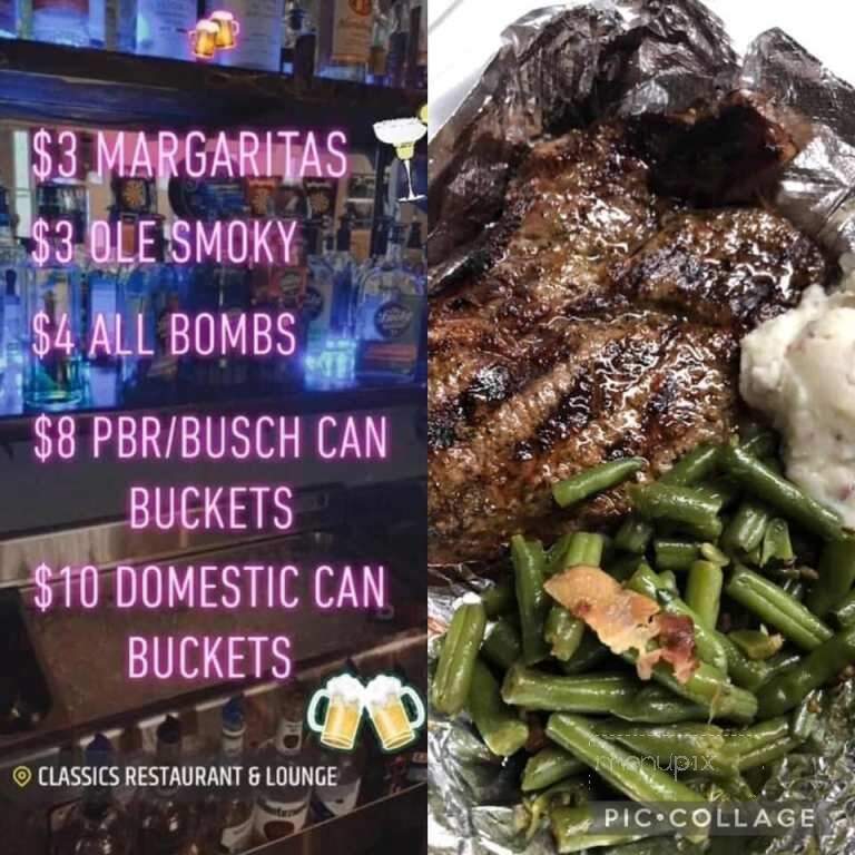 Classic's Restaurant Lounge - Morgantown, WV menu_pic