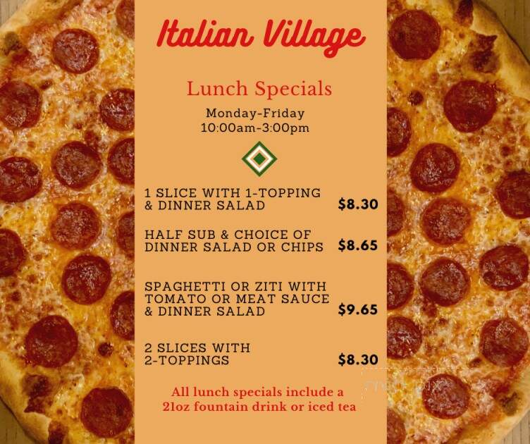 Italian Village - Kingsport, TN menu_pic