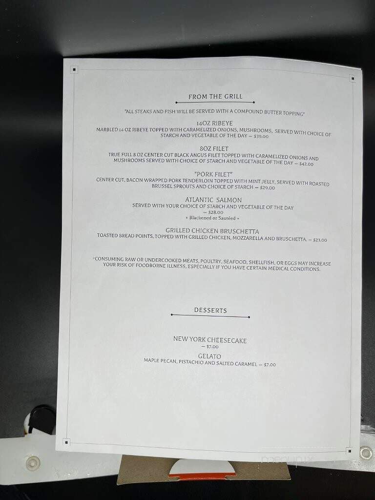 Bistro 29 - Murphy, NC menu_pic