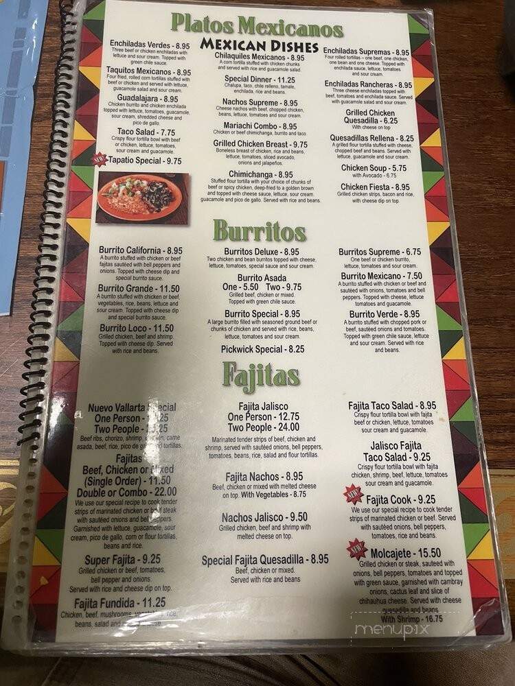 Nuevo Vallarta - Counce, TN menu_pic