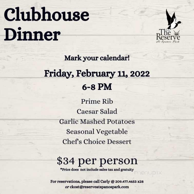 Reserve At Spanos Park - Stockton, CA menu_pic