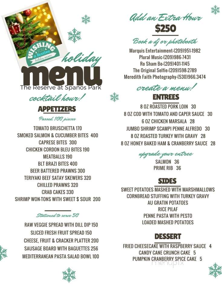 Reserve At Spanos Park - Stockton, CA menu_pic