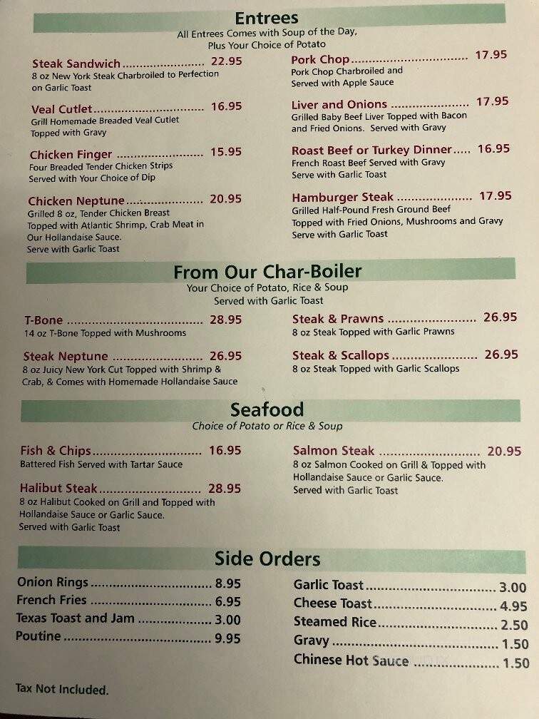 Mikie's Wheel Inn Restaurant - Rycroft, AB menu_pic