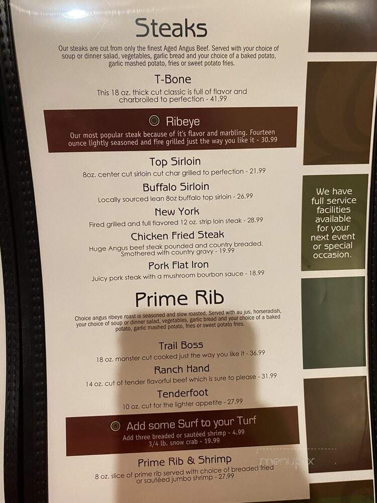 Silver Creek Steak House - Gillette, WY menu_pic