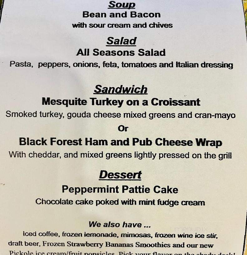 Back Porch - Lake Alfred, FL menu_pic