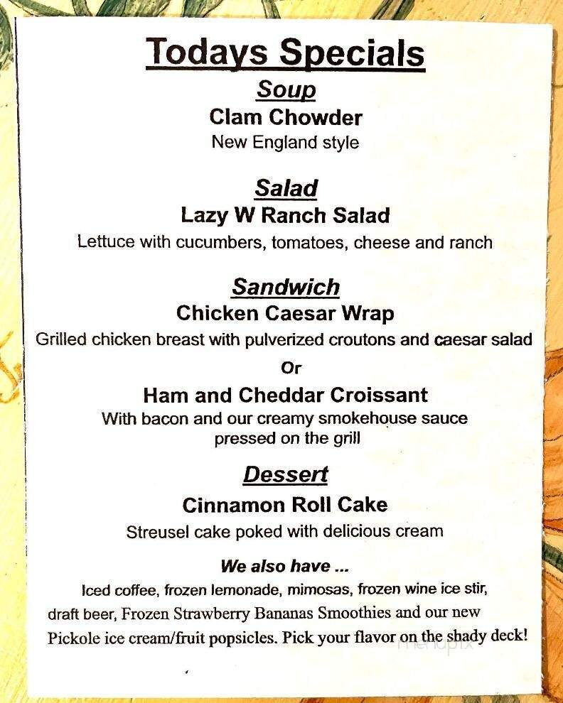 Back Porch - Lake Alfred, FL menu_pic