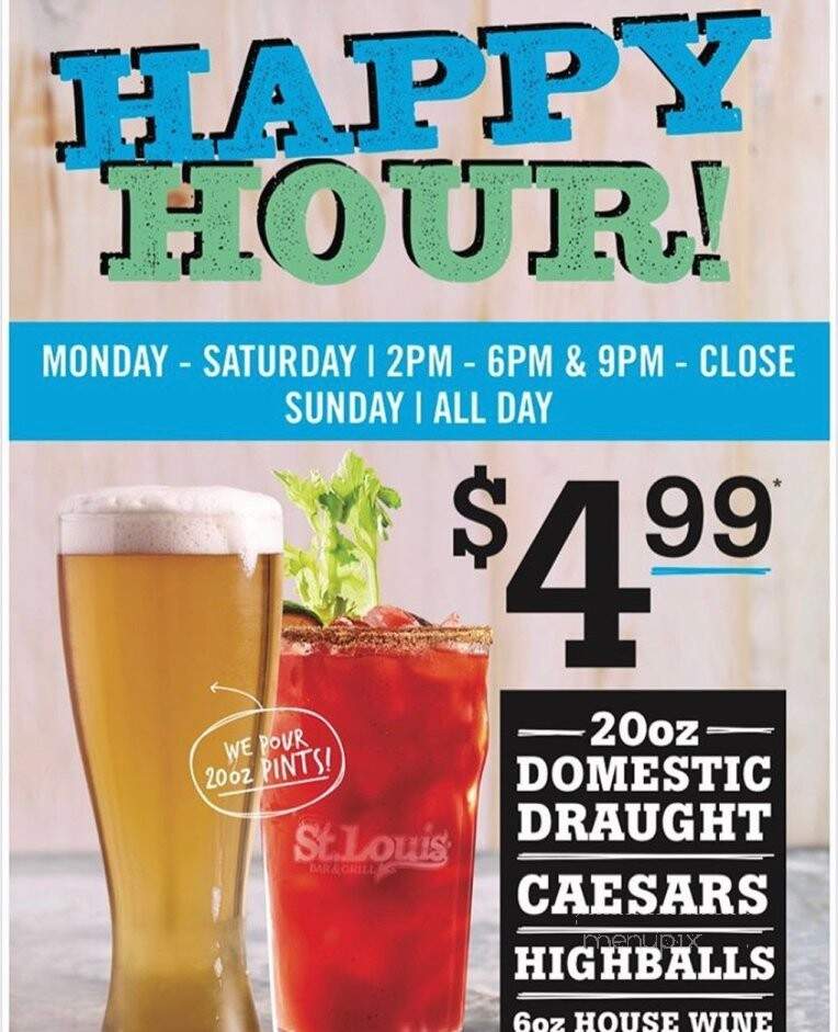St. Louis Bar & Grill - St. Catharines, ON menu_pic