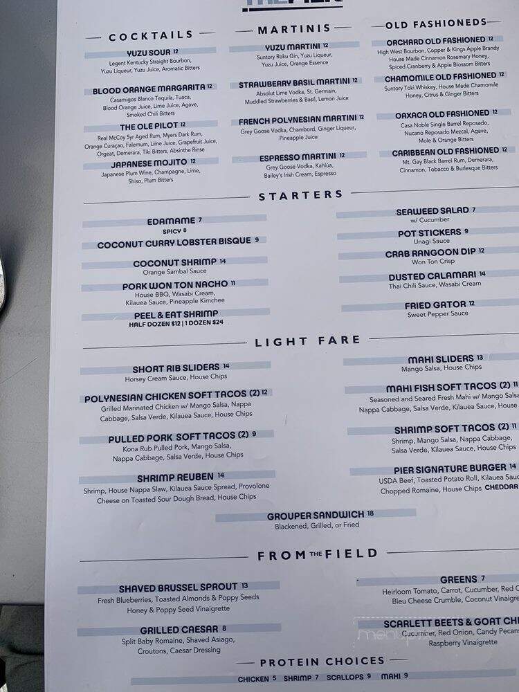 The Pier at Fishermen's Village - Punta Gorda, FL menu_pic
