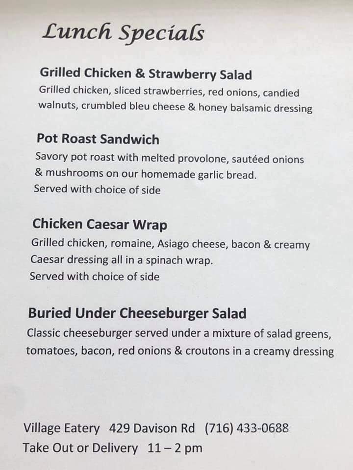 Village Eatery - Lockport, NY menu_pic