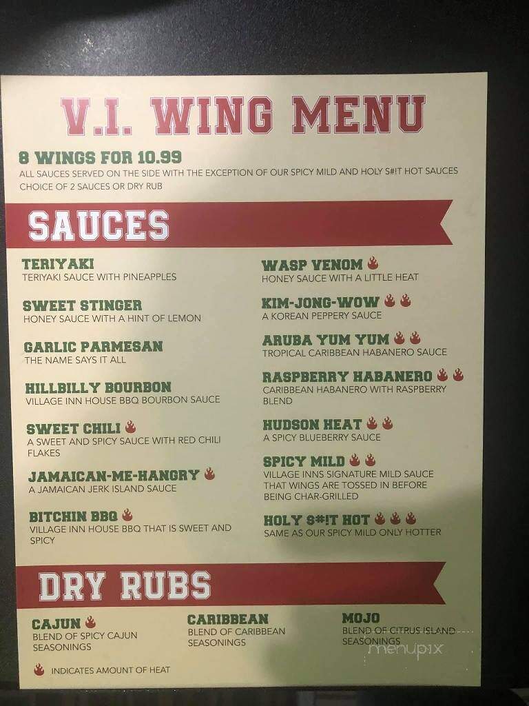 Village Inn Sports Bar & Grill - Hudson, WI menu_pic