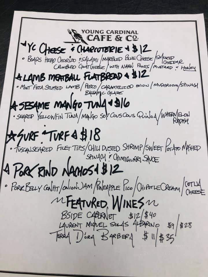 Young Cardinal Cafe - Winston-Salem, NC menu_pic