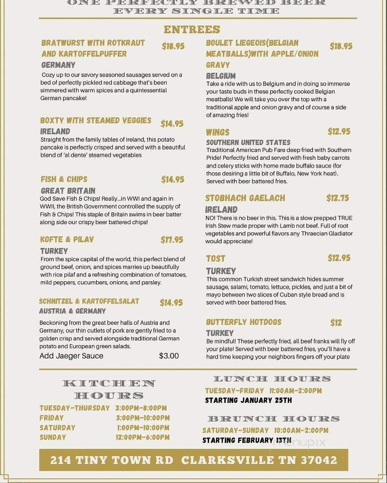 Gladiator Brewing - Clarksville, TN menu_pic
