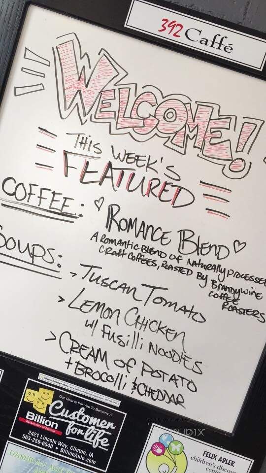 392 Caffe - Clinton, IA menu_pic