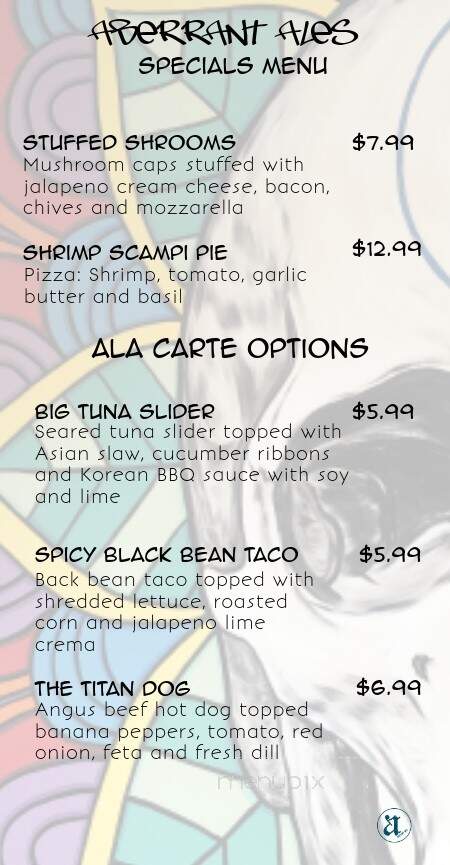 Aberrant Ales - Howell, MI menu_pic