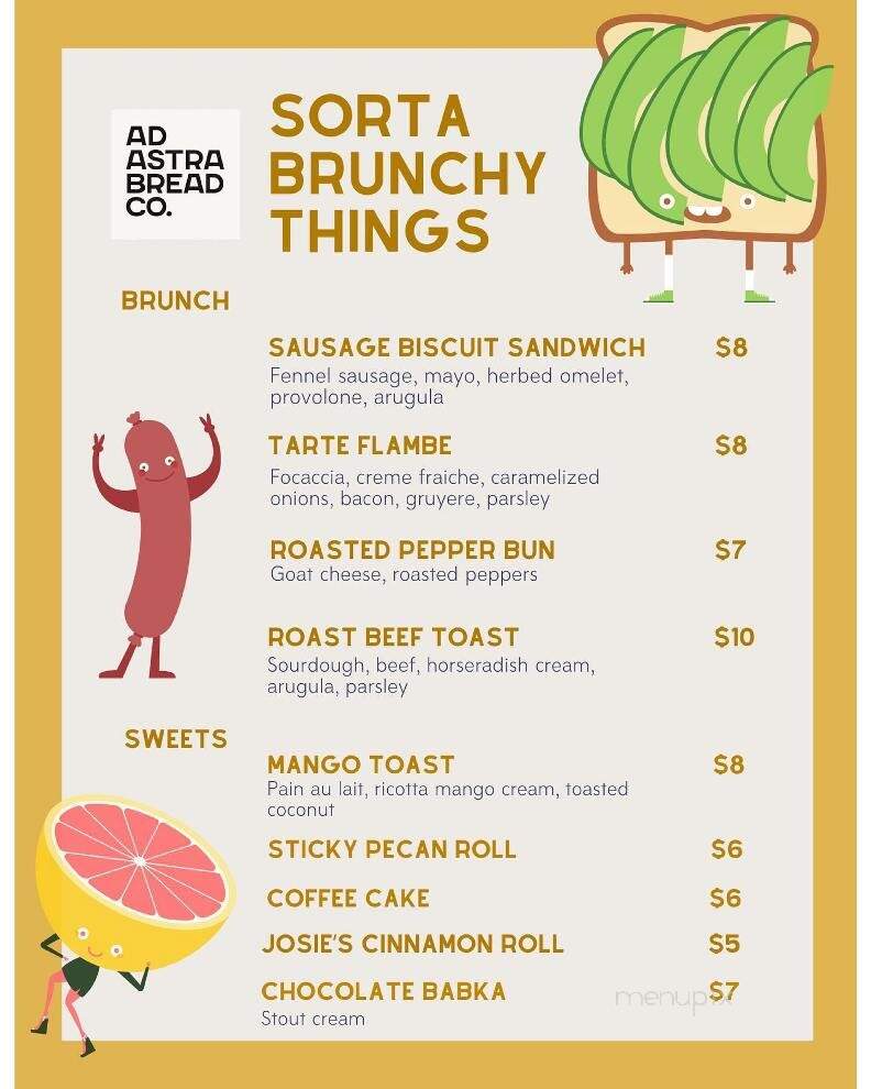 Ad Astra Bread Co - Seaside, CA menu_pic
