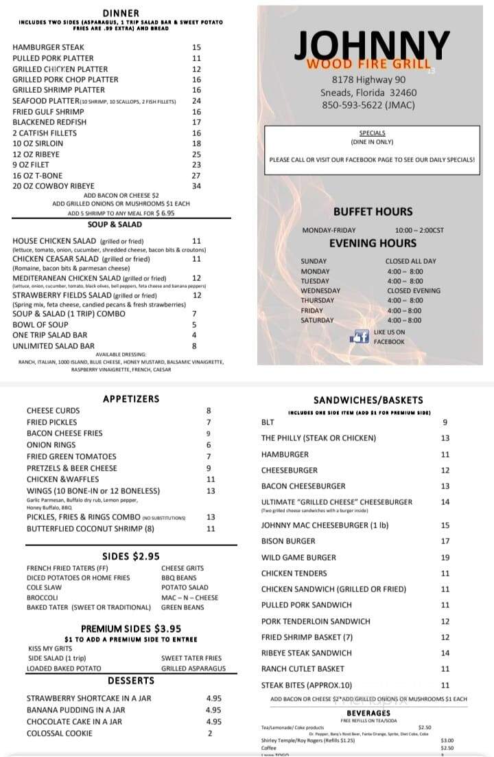 Johnny Mac's - Sneads, FL menu_pic