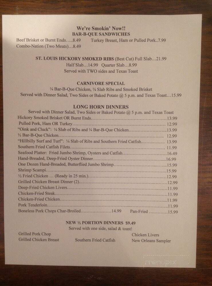 Little Big Horn - Sedalia, MO menu_pic