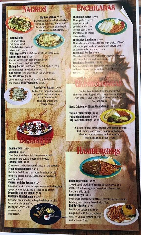 Los Charros - Vernon, AL menu_pic