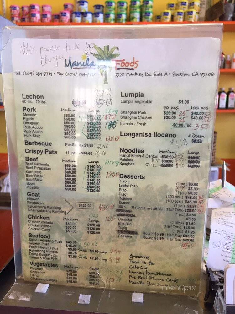 Manila Food - Stockton, CA menu_pic