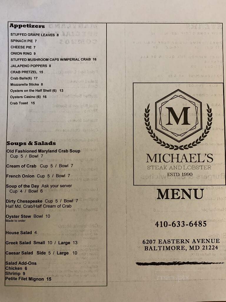 Michael's Steak & Lobster House - Baltimore, MD