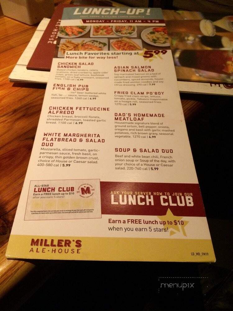 Miller's Ale House - Bel Air, MD menu_pic