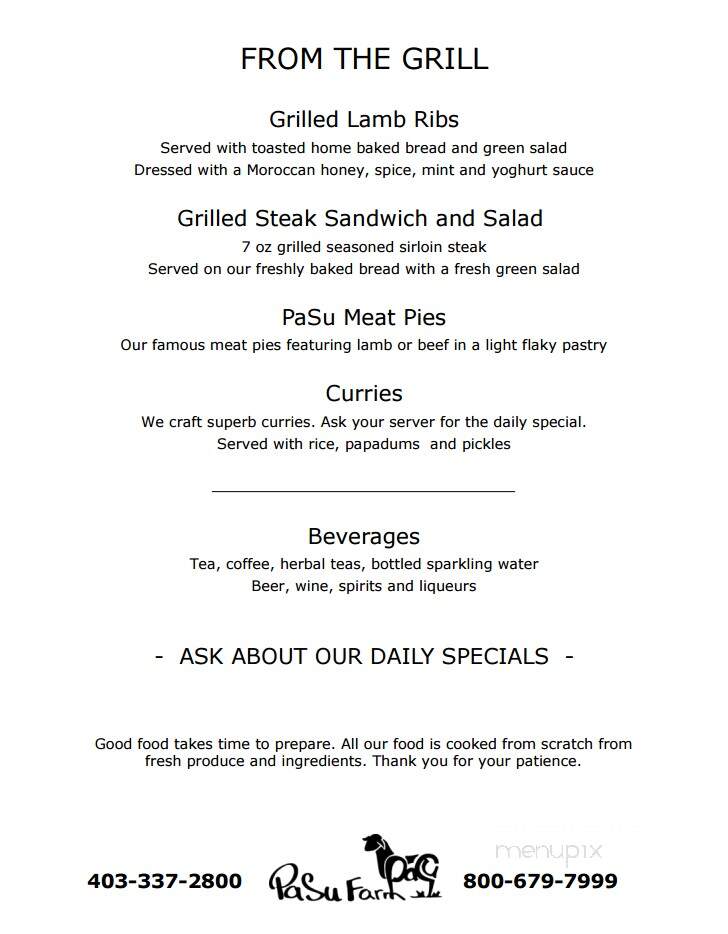 Pasu Farm - Carstairs, AB menu_pic