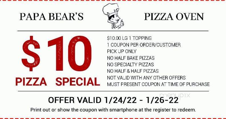 Pizza Oven - Massillon, OH menu_pic