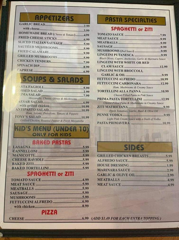 Prima Pasta - Early, TX menu_pic