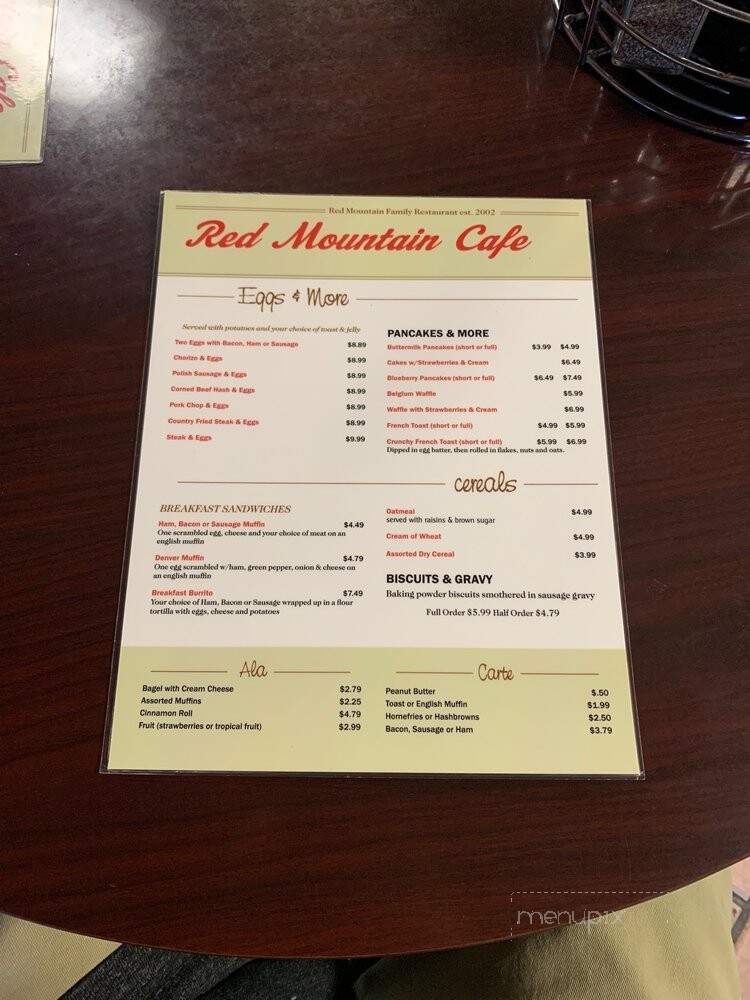Red Mountain Cafe - Mesa, AZ menu_pic