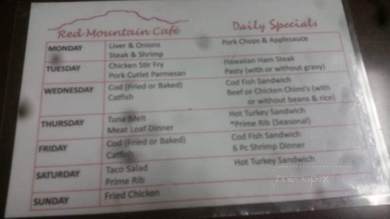 Red Mountain Cafe - Mesa, AZ menu_pic