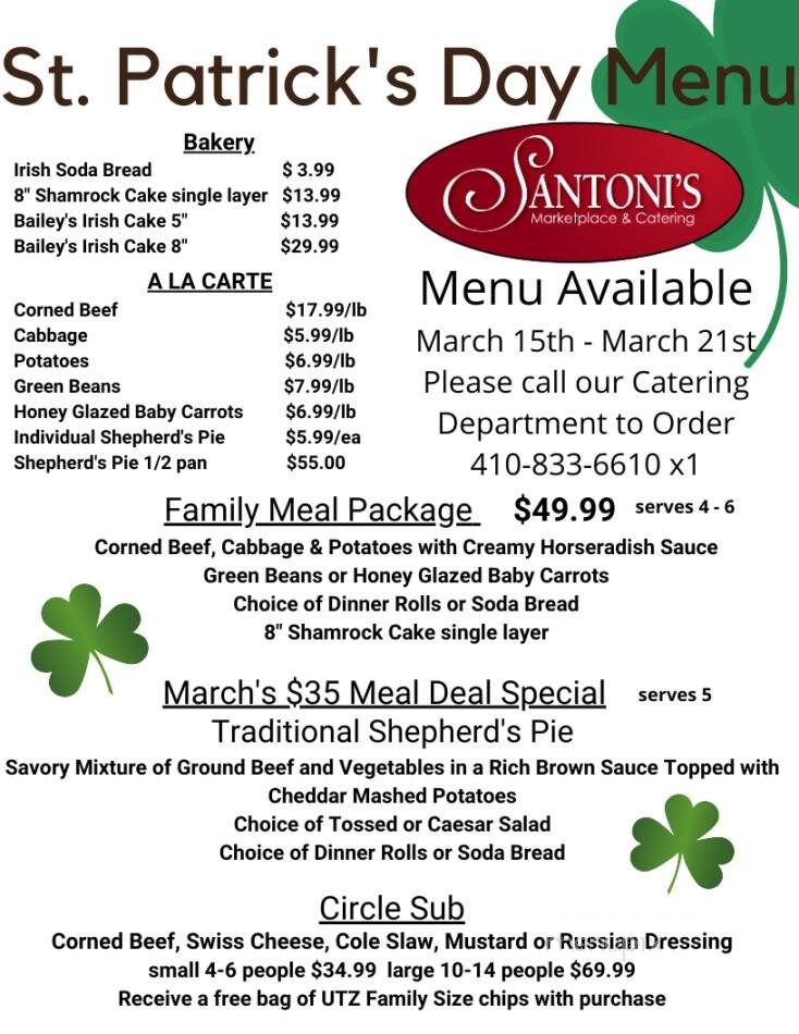 Santoni's Marketplace - Glyndon, MD menu_pic