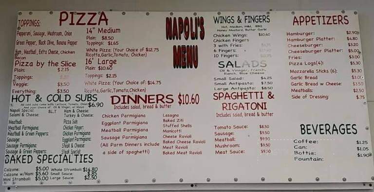 Napoli Pizza - Warren, PA menu_pic