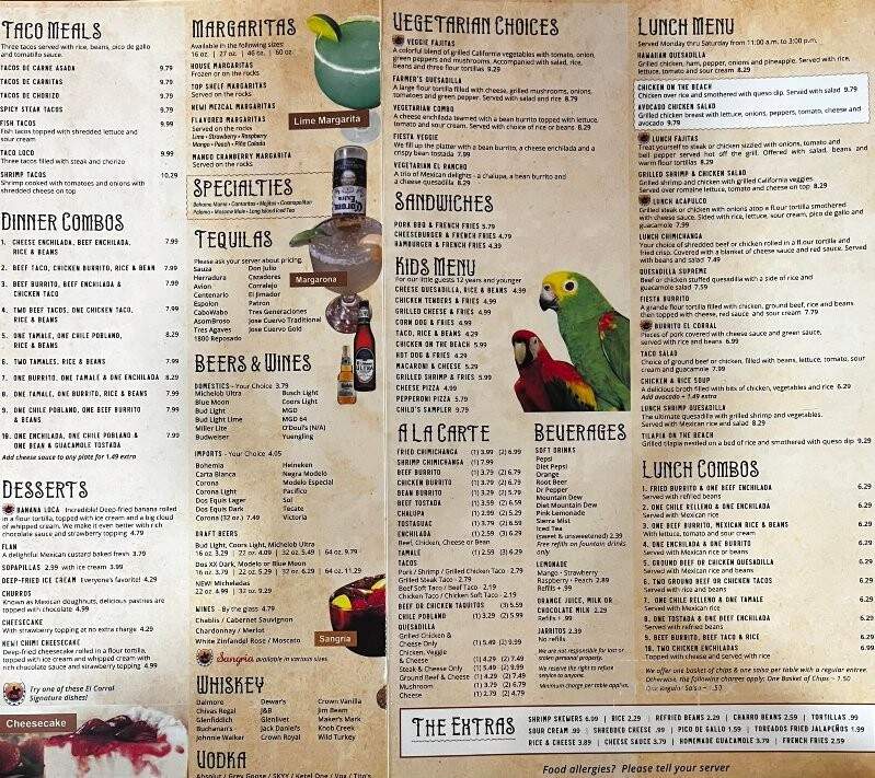 El Corral - Vincennes, IN menu_pic