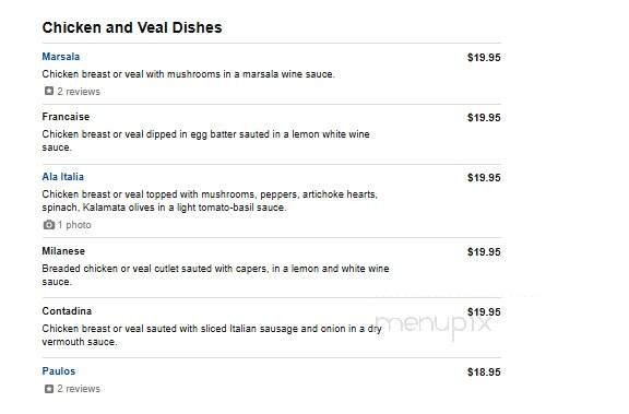 Elizabeth's Bar & Restaurant - East Windsor, CT menu_pic