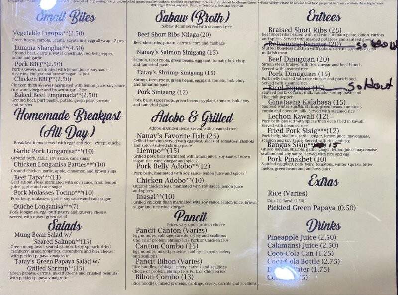 F&F Filipino Fusion - Chantilly, VA menu_pic