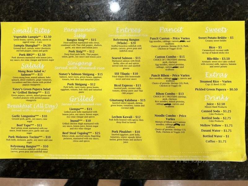 F&F Filipino Fusion - Chantilly, VA menu_pic