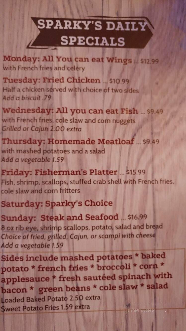Sparky's Place - Astor, FL menu_pic