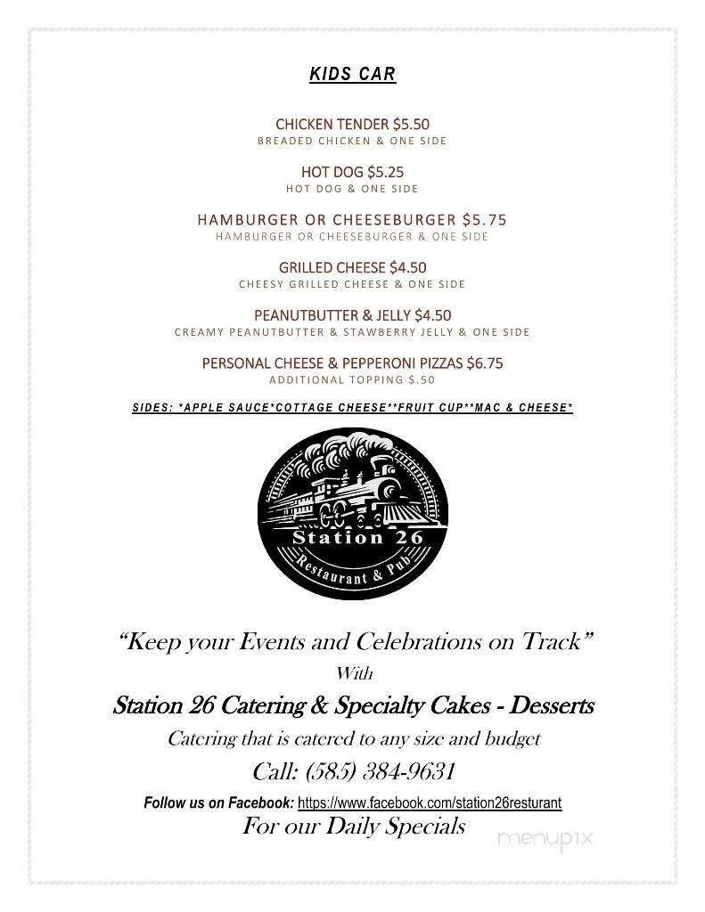 Station 26 - Cohocton, NY menu_pic