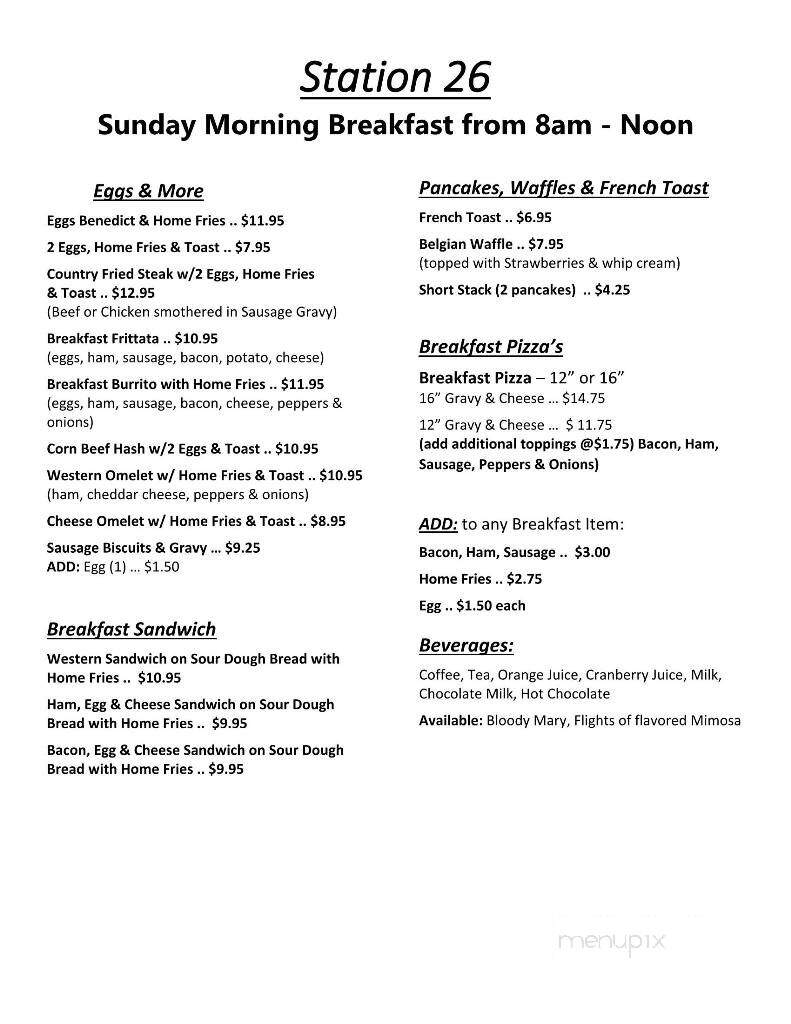 Station 26 - Cohocton, NY menu_pic