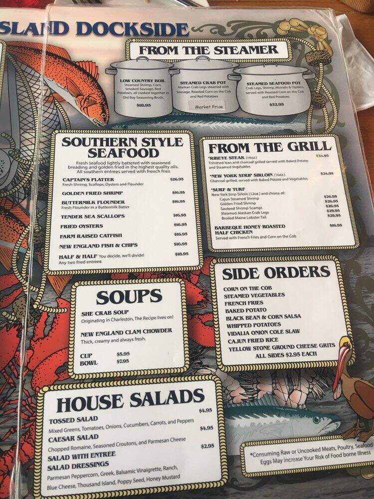 Dockside Restaurant - Beaufort, SC menu_pic