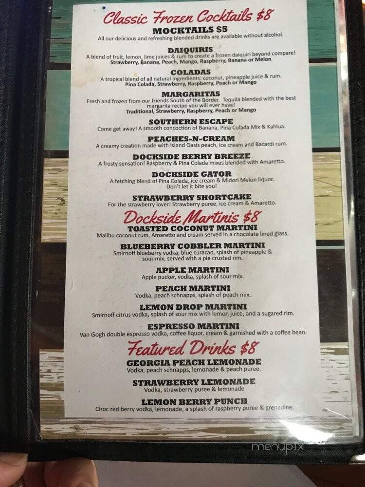 Dockside Restaurant - Beaufort, SC menu_pic
