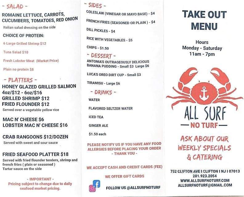 All Surf No Turf - Clifton, NJ menu_pic