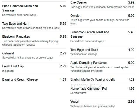Brady's Restaurant - Cheraw, SC menu_pic