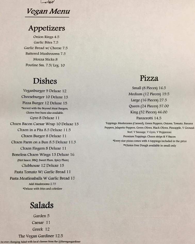 Bull's Eye Pizza - Windsor, ON menu_pic