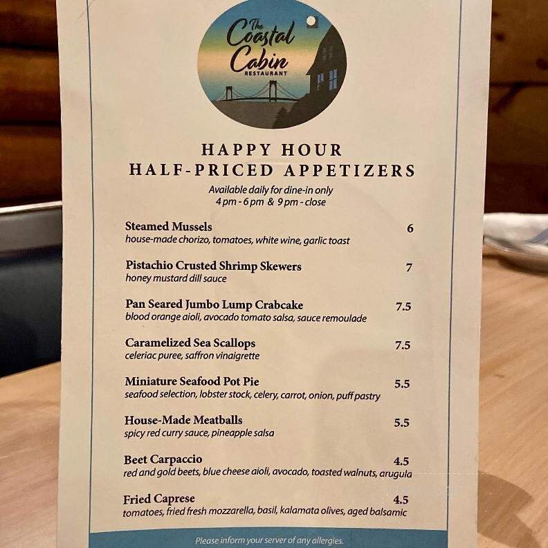 The Coastal Cabin - Narragansett, RI menu_pic