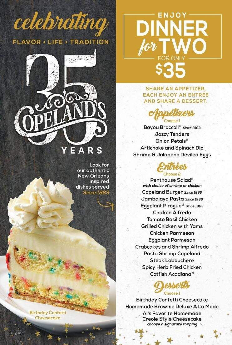 Copeland's Of New Orleans - Kenner, LA menu_pic