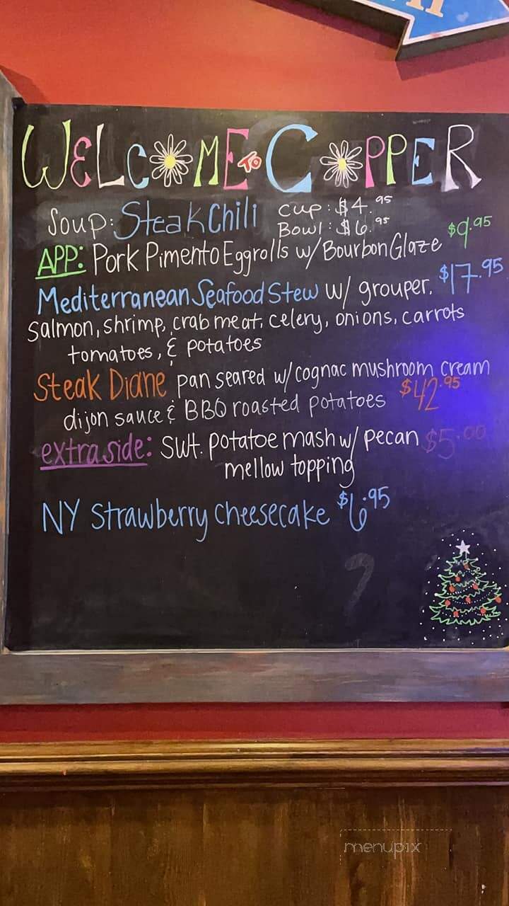 Copper Premium Pub - Clover, SC menu_pic