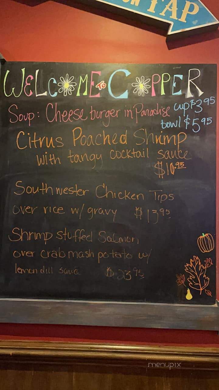 Copper Premium Pub - Clover, SC menu_pic
