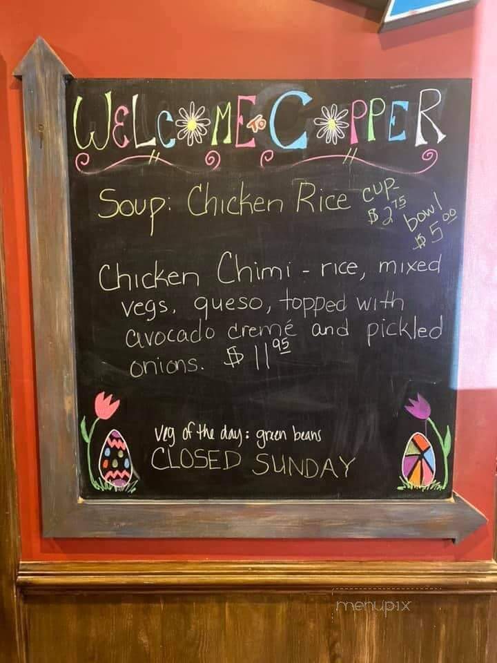 Copper Premium Pub - Clover, SC menu_pic