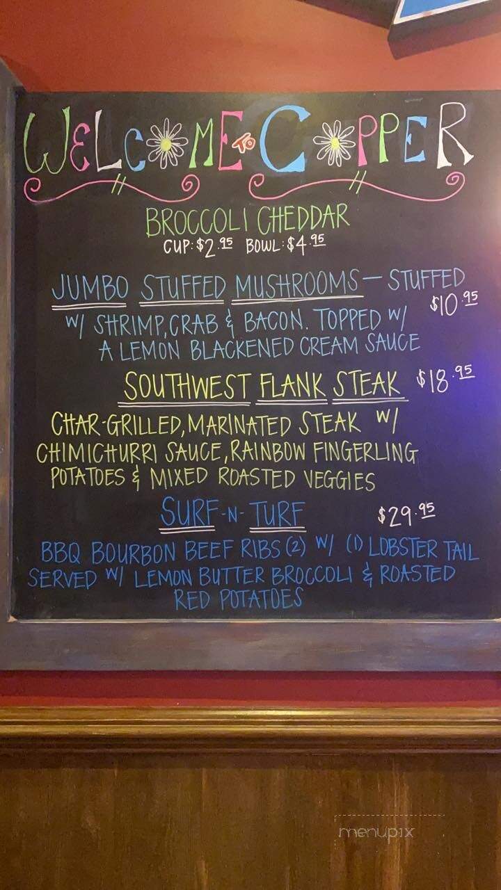 Copper Premium Pub - Clover, SC menu_pic